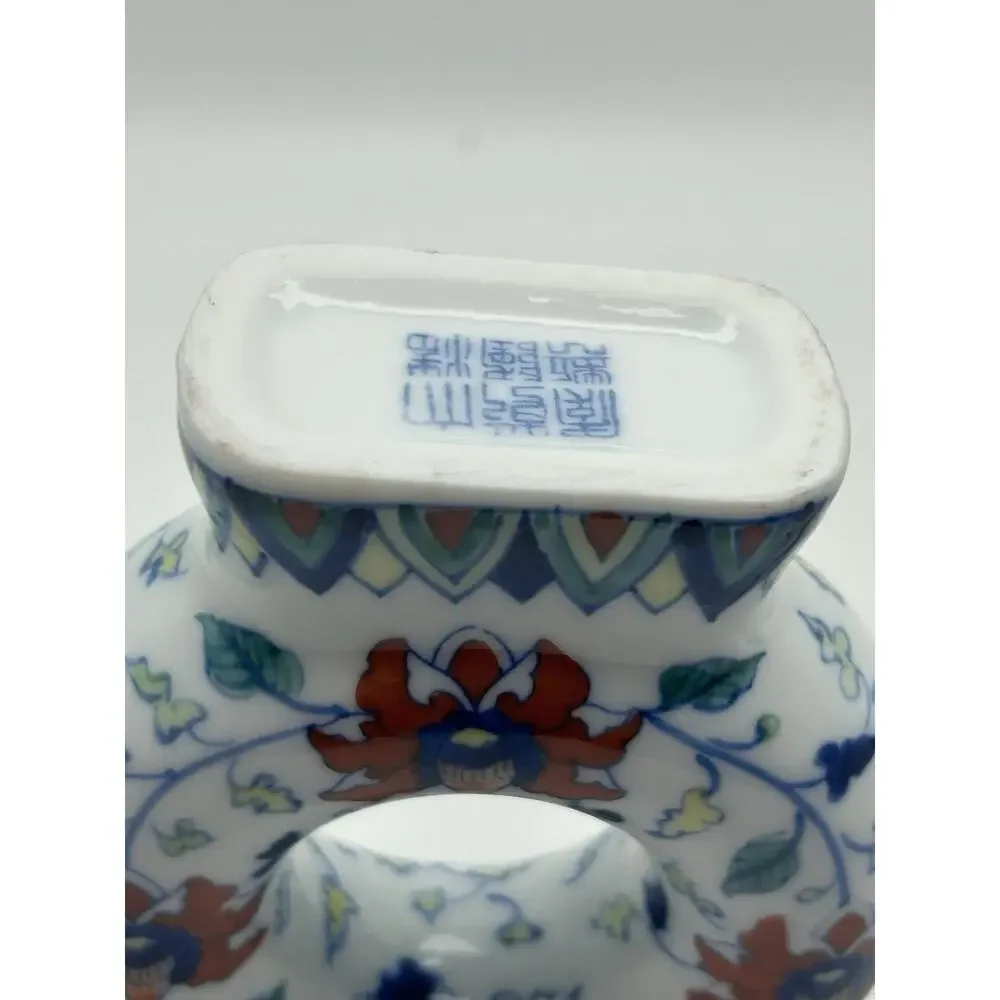 Lovely Vintage Chinese Blue White Porcelain Donut-Shaped Teapot.